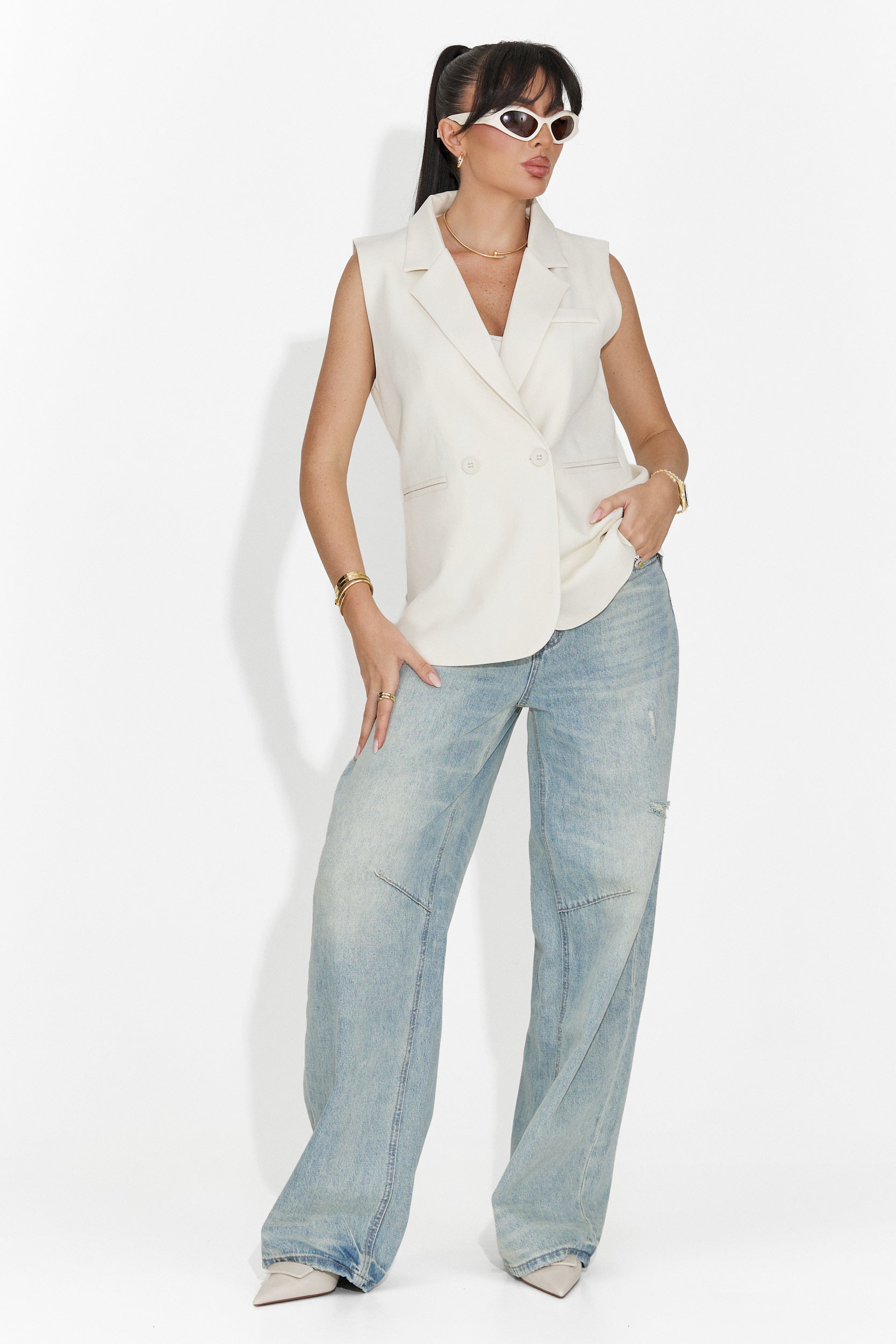 Vesta dama eleganta crem Meghan Bogas