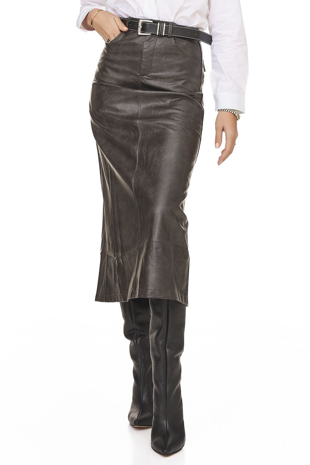 Melison Bogas casual grey ladies skirt