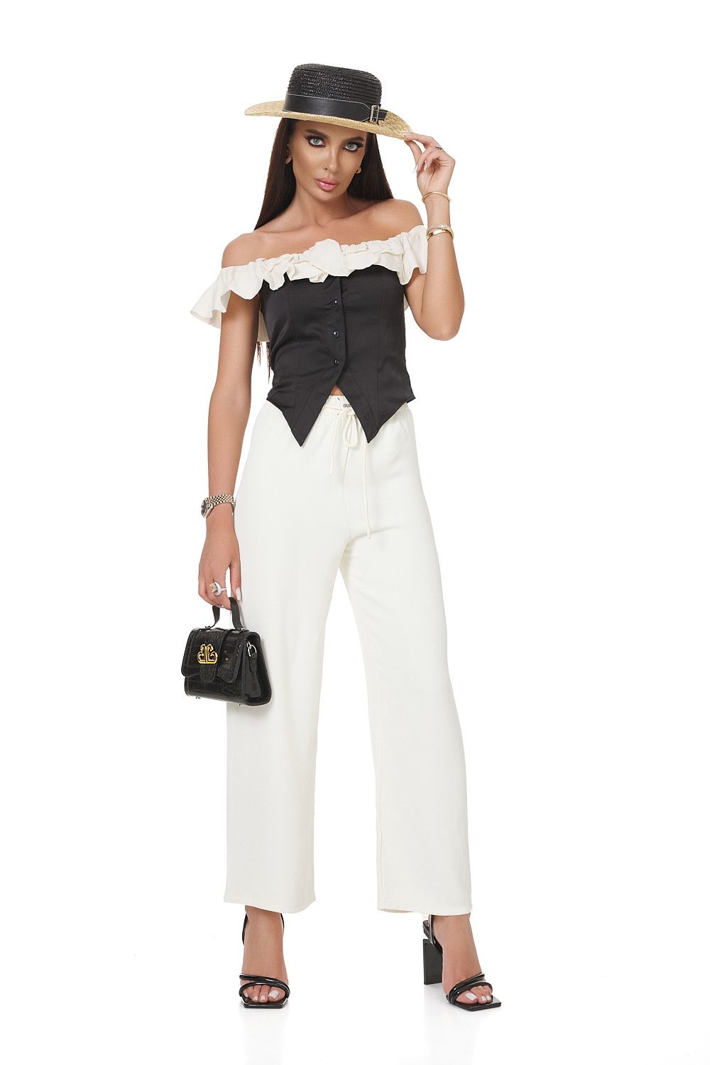 Ladies' Domitia Bogas white casual trousers
