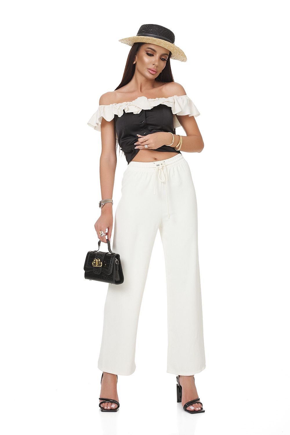 Ladies' Domitia Bogas white casual trousers
